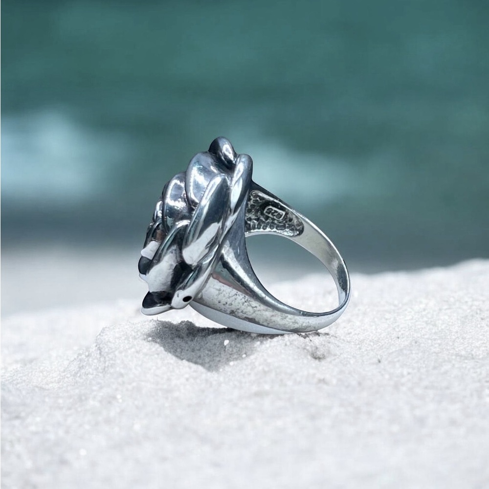 🌺Large Sterling Rose Ring - Picture 9 of 11